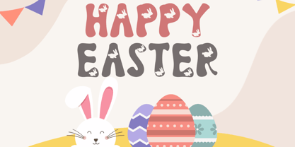 Easter Rabbits Font Poster 2