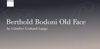 Berthold Bodoni Old Face W1G Fuente Póster 1
