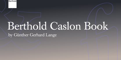 Berthold Caslon Book Fuente Póster 1