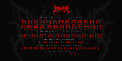 Sabersong Blackmetal Font Poster 9