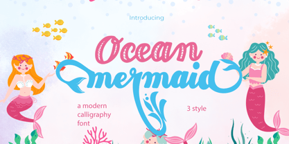 Ocean Mermaid Font Poster 1