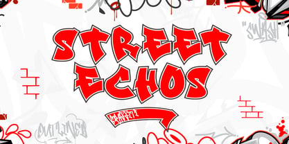 Street Echos Graffiti Outline Font Poster 1