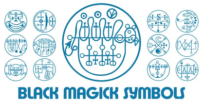 Black Magick Symbols Font Poster 2