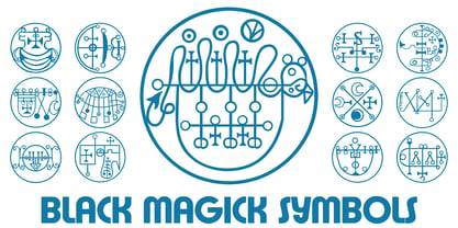 Black Magick Symbols Fuente Póster 2