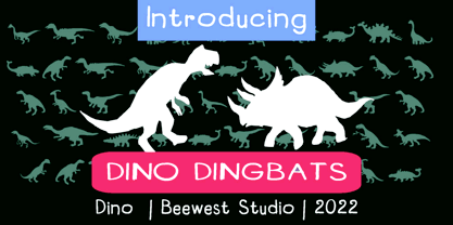 Dino Dingbats Fuente Póster 1