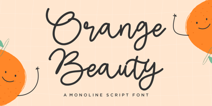 Orange Beauty Schriftart Poster 1