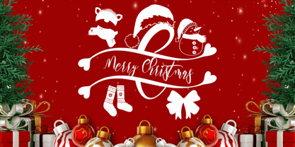 Beautiful Christmas Monogram Font Poster 3