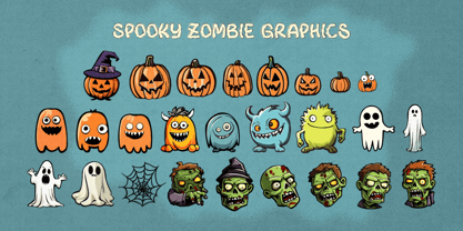 Spooky Zombie Fuente Póster 3
