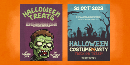 Spooky Zombie Font Poster 5