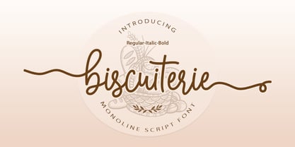 Biscuiterie Monoline Script Font Poster 1