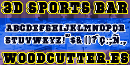 3 D Sports Bar Font Poster 3