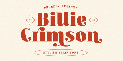 Billie Crimson Font Poster 1
