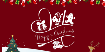 Monogram Christmas Gift Font Poster 3