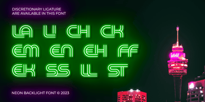 Neon Backlight Font Poster 7