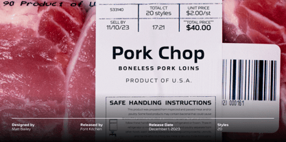 Pork Chop Fuente Póster 1