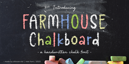 Farmhouse Chalkboard Fuente Póster 1