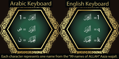 99 Names of ALLAH Elegant Font Poster 3