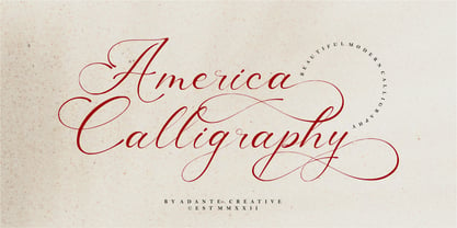 America Calligraphy Fuente Póster 1
