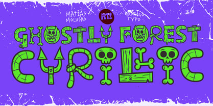 Ghostly Forest Cyrillic Fuente Póster 1