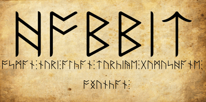 Ongunkan Tolkien Cirth Runic Fuente Póster 4