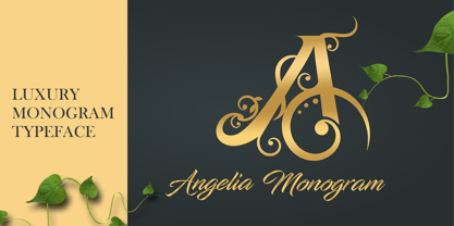 Angelia Monogram Font Poster 1
