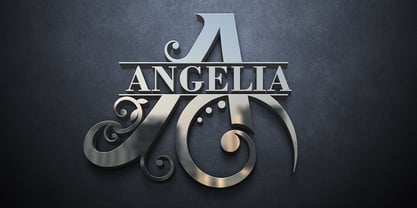 Angelia Monogram Font Poster 5