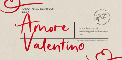 Amore Valentino Font Poster 1