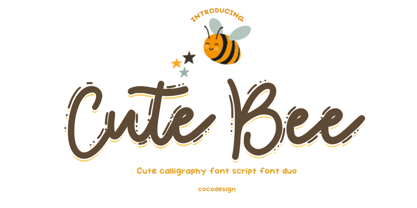 Cute Bee Font Poster 1