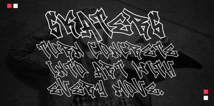 Raven Graff Outline Font Poster 6