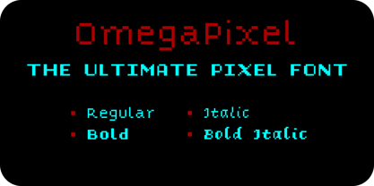 Omega Pixel Font Poster 1