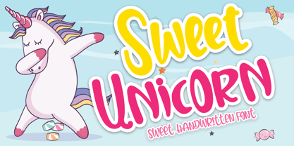 Sweet Unicorn Fuente Póster 1
