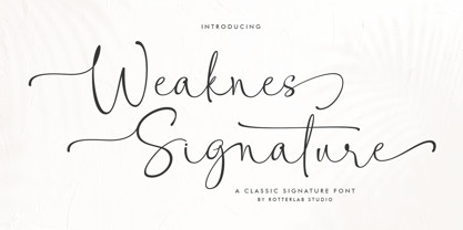 Weaknes Signature Font Poster 1