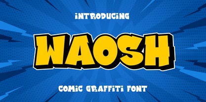 Waosh 3d Comic Font Poster 1