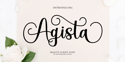 Agista Script Font Poster 1