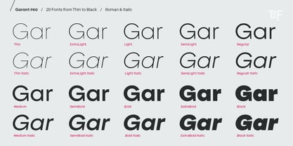 BF Garant Pro Font Poster 5