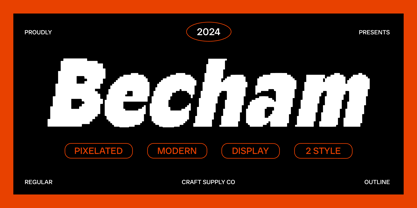 Becham Pixel Font Poster 1