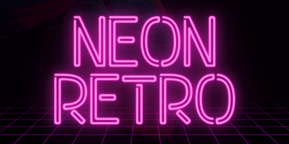 Neon Retro Fuente Póster 1
