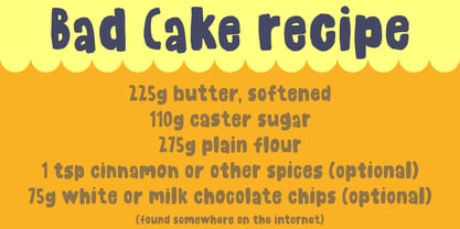 Bad Cake Recipe Font Poster 3