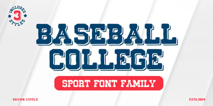 Baseball College Font Poster 1