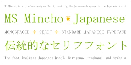MS Mincho Font Poster 3