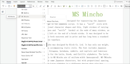 MS Mincho Font Poster 5
