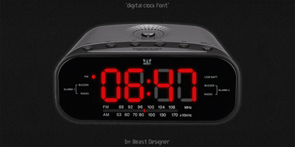 Digital Clock Font Poster 2