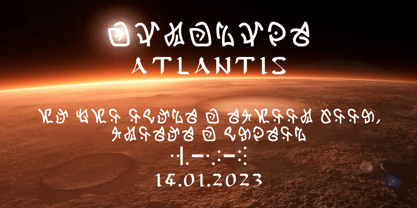 Ongunkan Atlantis Hollow Font Poster 4
