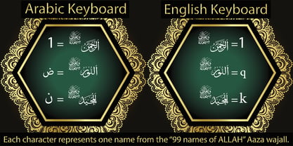 99 Names of ALLAH Subhanahu Fuente Póster 3