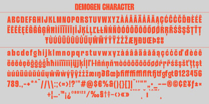 Demogen Sans Condensed Font Fuente Póster 9