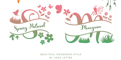 Spring Natural Monogram Font Poster 1