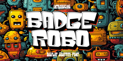 Badge Robo 3d Display Graffiti Fuente Póster 1
