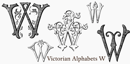 Victorian Alphabets W Font Poster 5