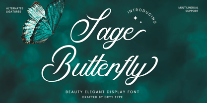 Sage Butterfly Font Poster 1