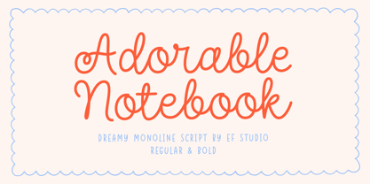 Adorable Notebook Font Poster 1